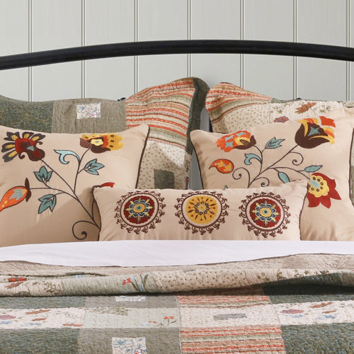 Charlton Home® Zahara Embroidered Throw Pillow & Reviews Wayfair